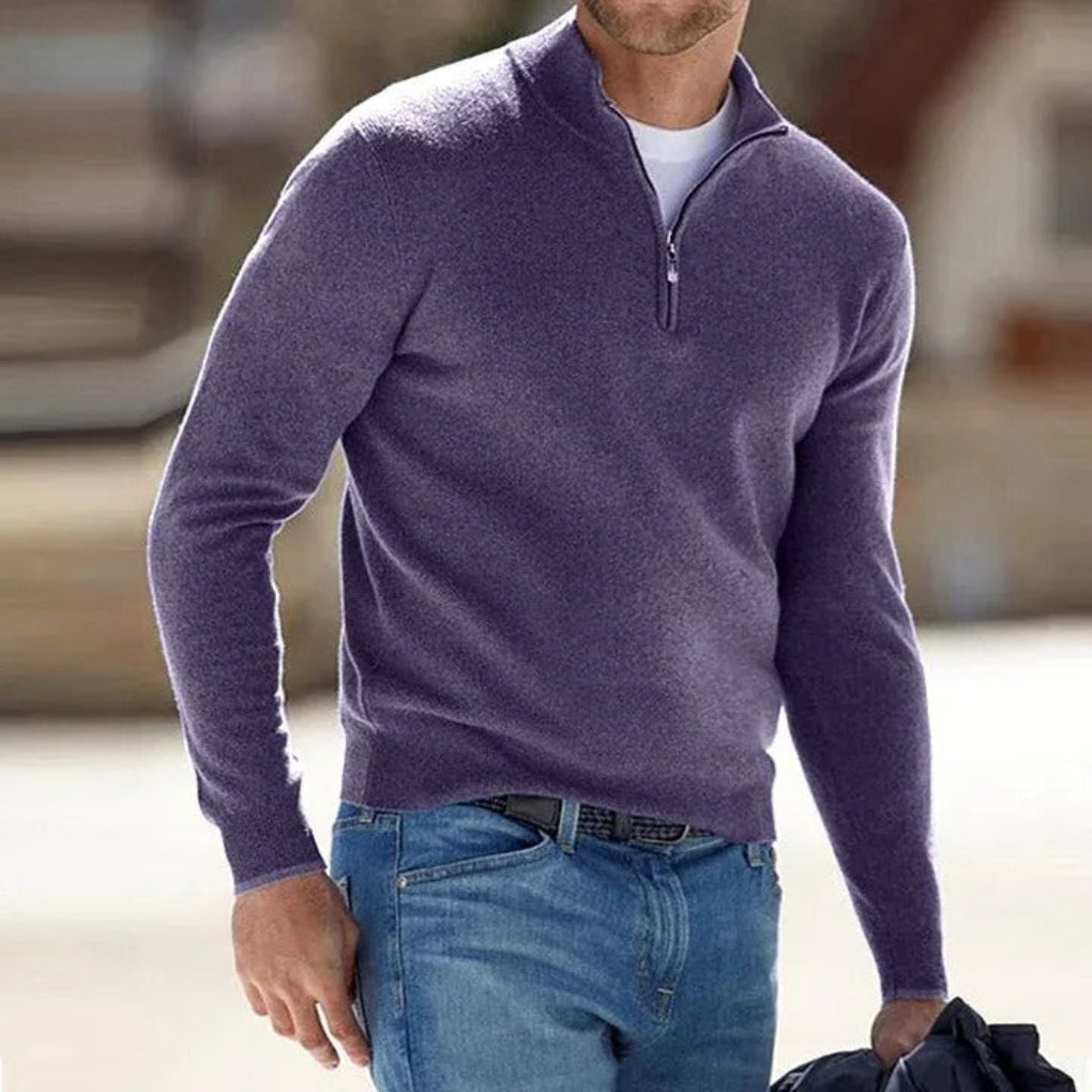 mens-casual-polyester-sweater-with-quarter-zip-and-stand-collar-7
