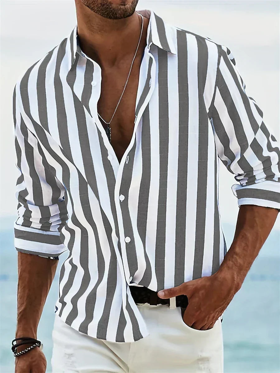 mens-casual-woven-shirt-with-vertical-stripes-and-button-cuffs-2