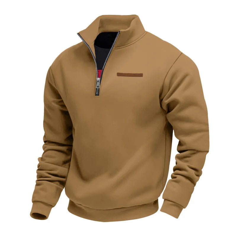 mens-fleece-pullover-sweater-with-quarter-zip-and-stand-collar-3