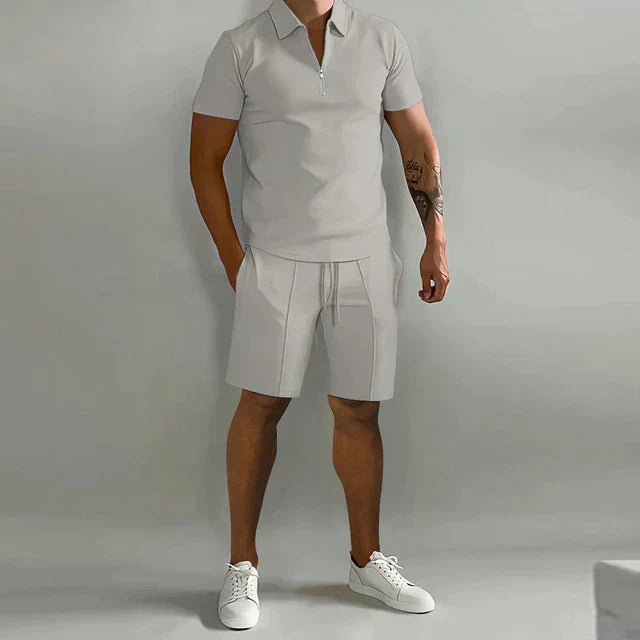 mens-knit-two-piece-set-with-zip-polo-and-drawstring-shorts-2