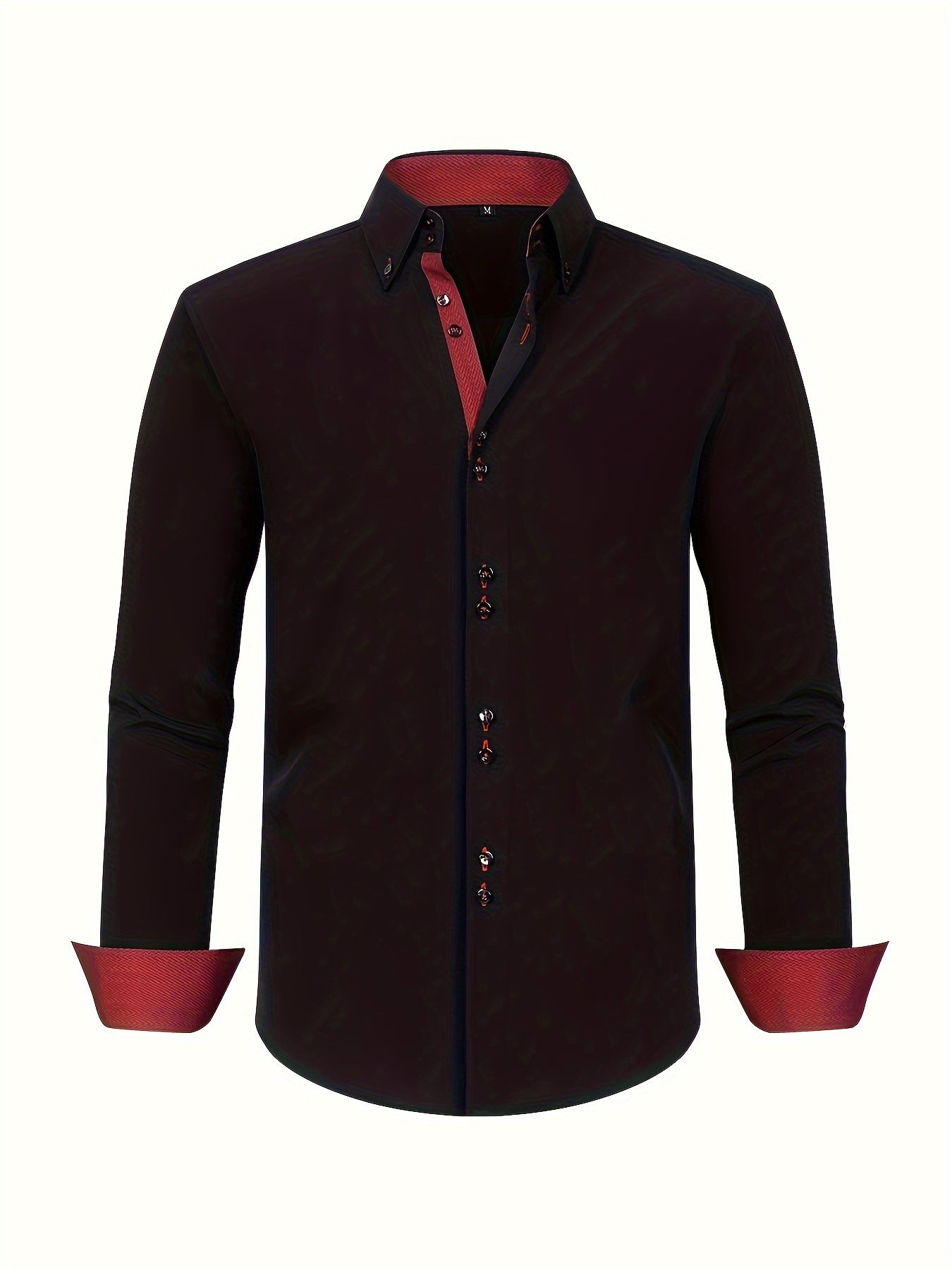 mens-woven-button-up-shirt-with-pattern-lined-collar-and-cuffs-4