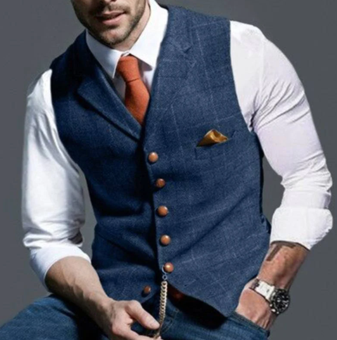 mens-woven-suit-vest-with-notched-lapels-and-chain-2