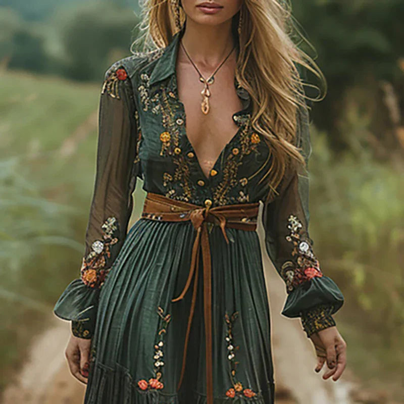 womens-bohemian-embroidered-maxi-dress-with-button-front-and-waist-tie-2