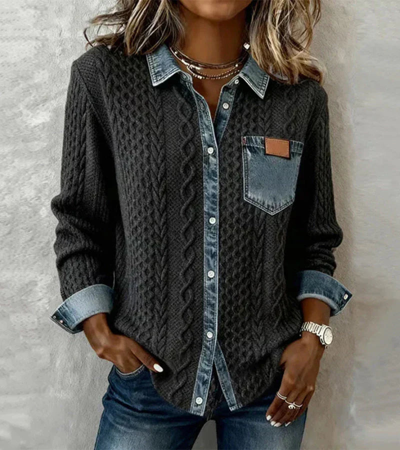 womens-casual-knit-blouse-with-button-front-and-chest-pocket-3