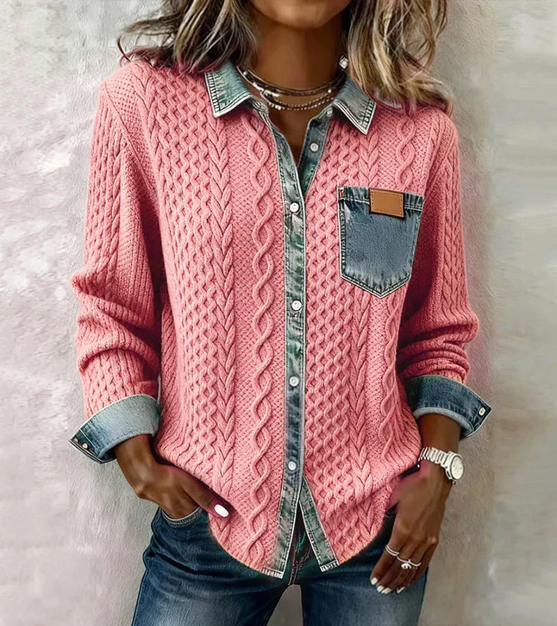 womens-casual-knit-blouse-with-button-front-and-chest-pocket-4