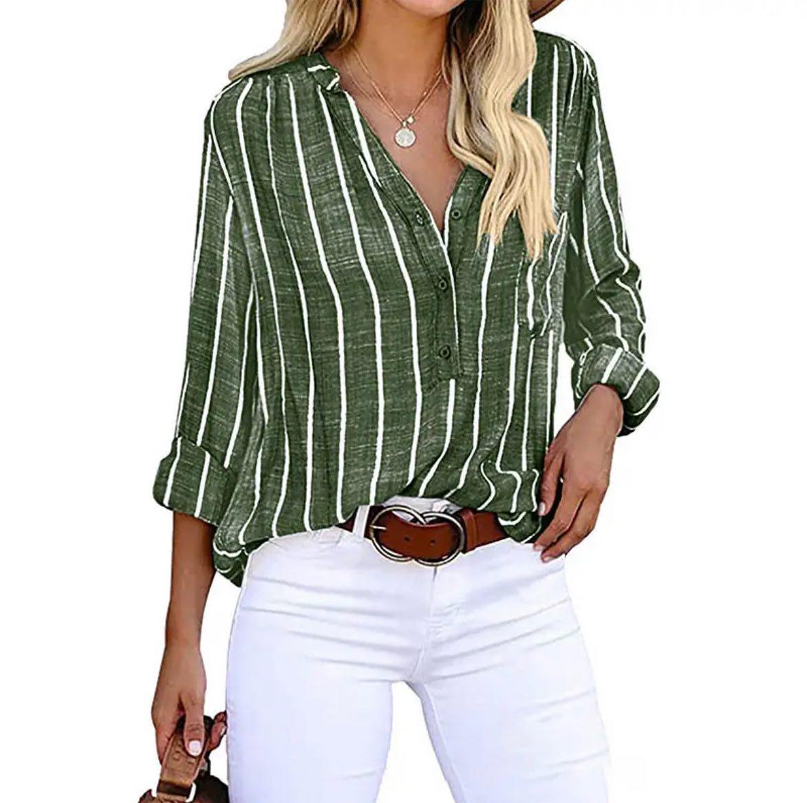 womens-viscose-blouse-with-vertical-stripes-and-roll-tab-sleeves-3