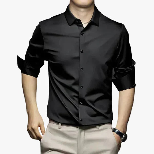 mens-business-woven-shirt-with-button-placket-and-point-collar-1