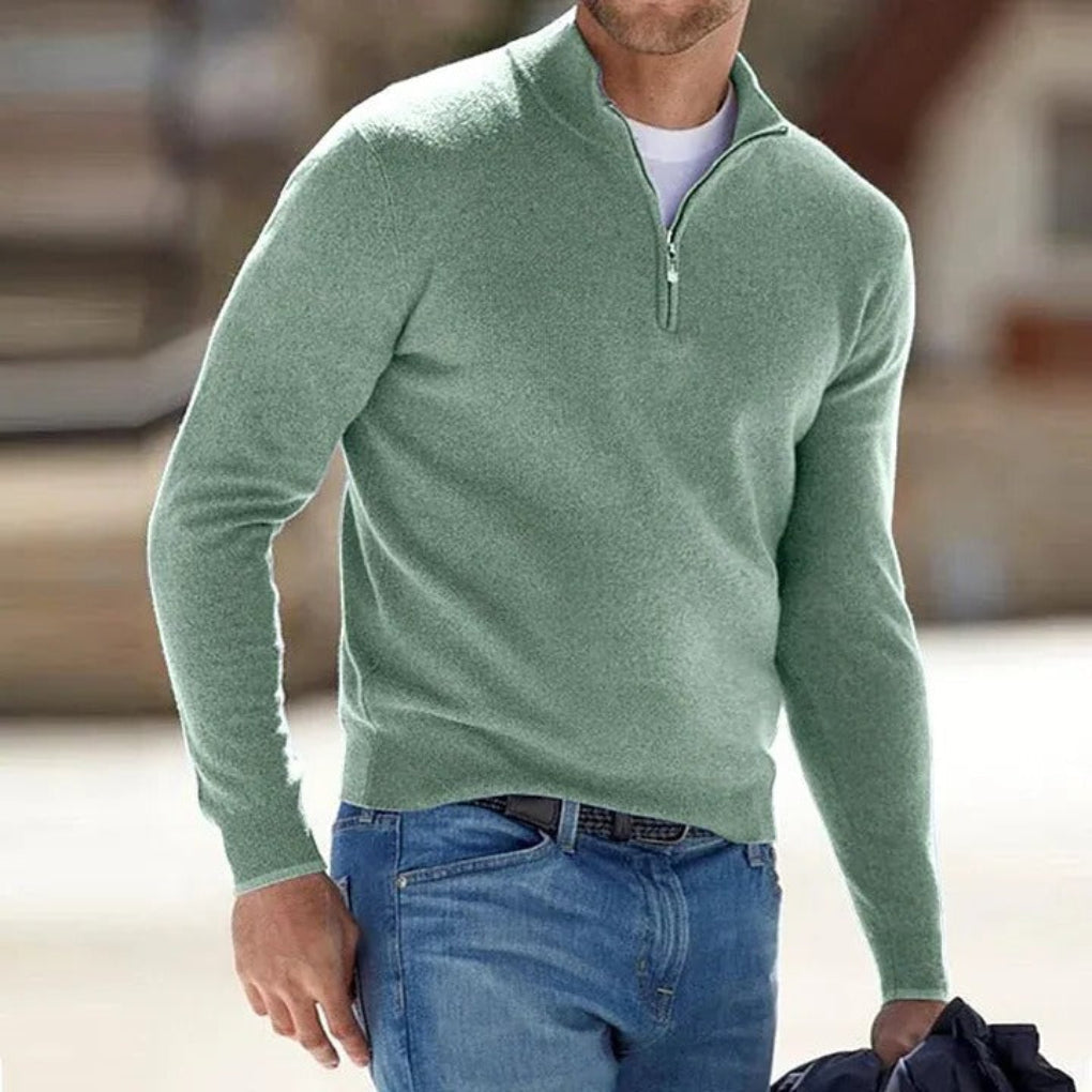 mens-casual-polyester-sweater-with-quarter-zip-and-stand-collar-5