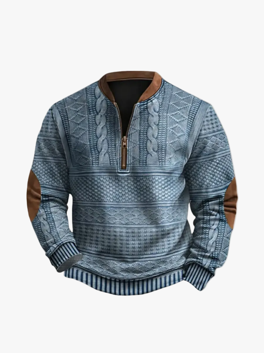 mens-knit-pullover-sweater-with-quarter-zip-and-elbow-patches-1