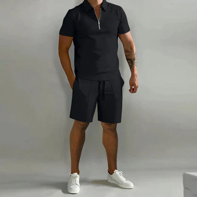 mens-knit-two-piece-set-with-zip-polo-and-drawstring-shorts-6