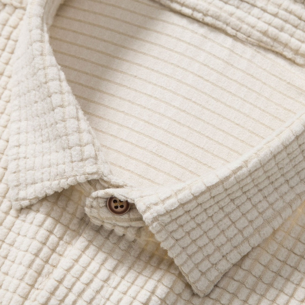 mens-waffle-knit-two-piece-set-with-button-shirt-and-drawstring-shorts-4