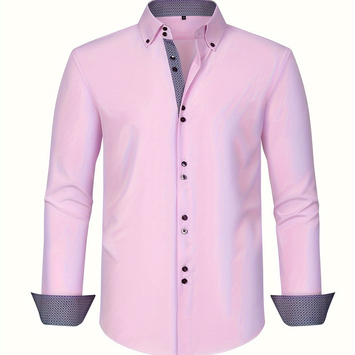 mens-woven-button-up-shirt-with-pattern-lined-collar-and-cuffs-13