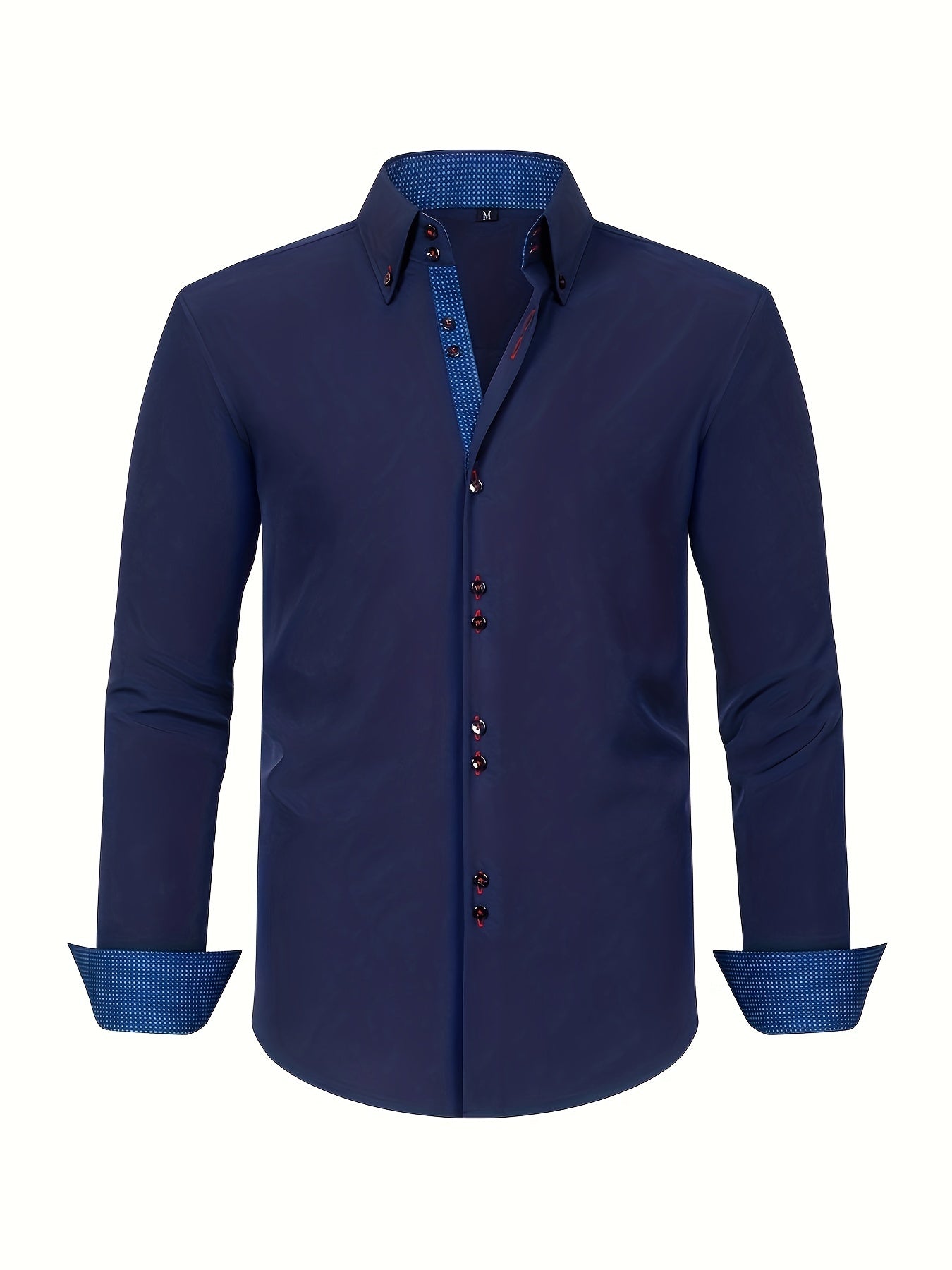 mens-woven-button-up-shirt-with-pattern-lined-collar-and-cuffs-5