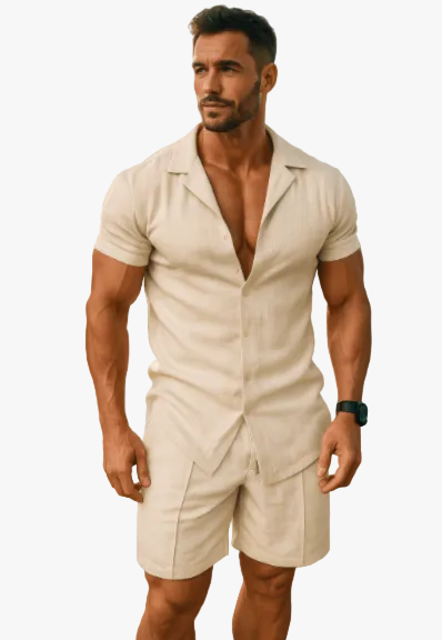 mens-woven-two-piece-set-with-camp-collar-and-drawstring-waist-1