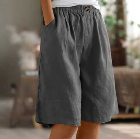 womens-casual-woven-shorts-with-elastic-waist-and-side-pockets-2