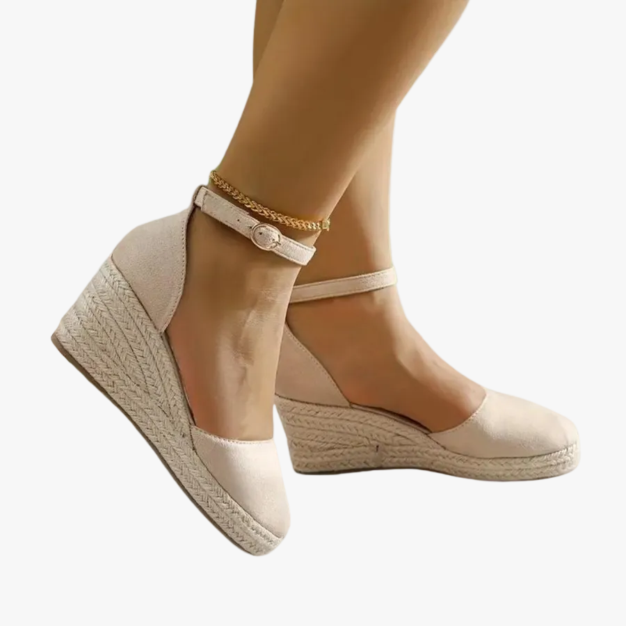 womens-dressy-canvas-wedge-heels-with-buckle-strap-and-closed-toe-1