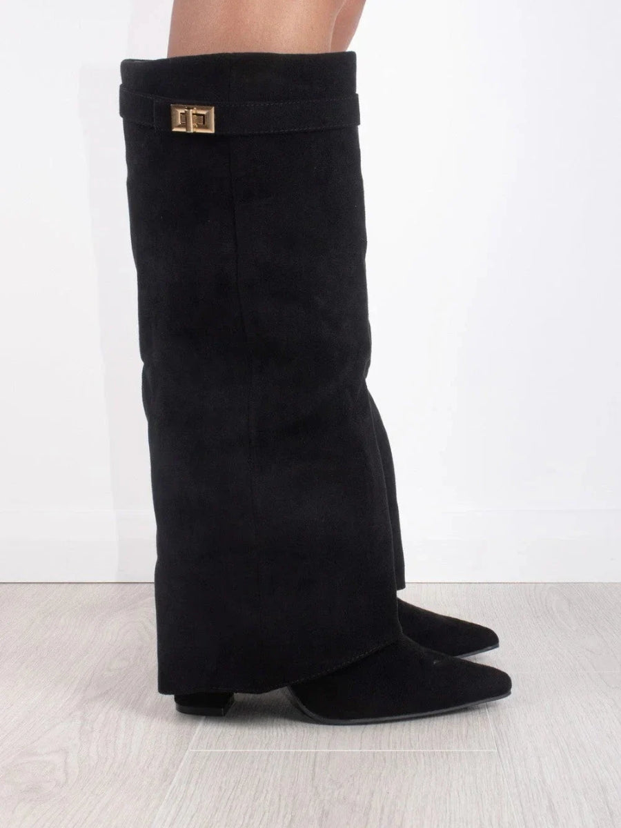 womens-knee-high-synthetic-boots-with-buckle-strap-and-side-zipper-2