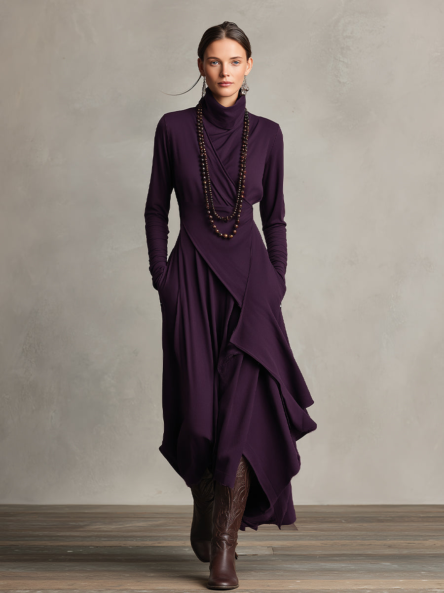 womens-knit-maxi-dress-with-roll-neck-and-wrap-overlay-2