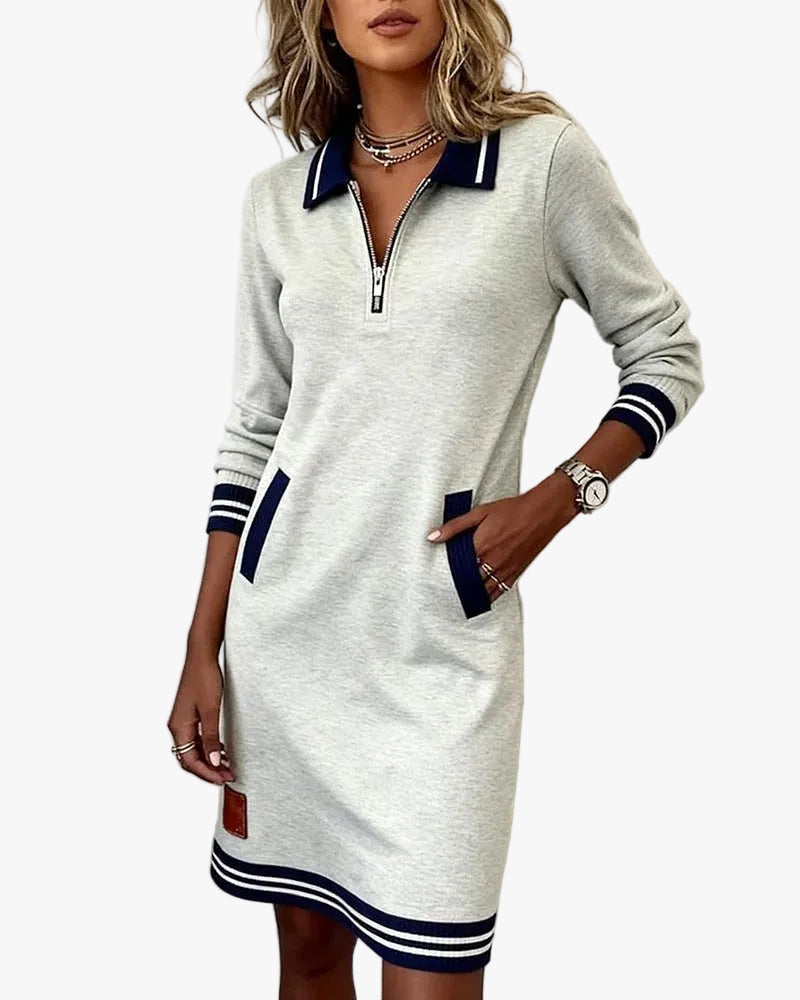 womens-knit-mini-dress-with-quarter-zip-collar-and-patch-pockets-1