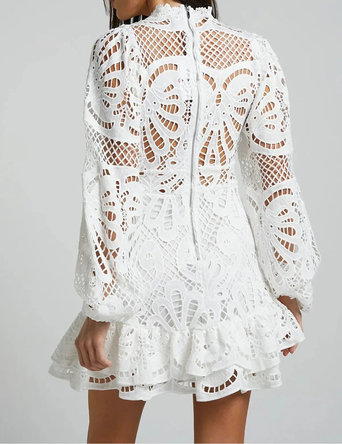 womens-lace-mini-dress-with-high-neck-and-ruffle-hem-2