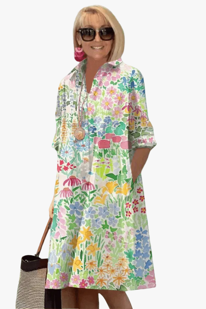 womens-midi-dress-in-woven-material-with-button-front-and-pockets-1