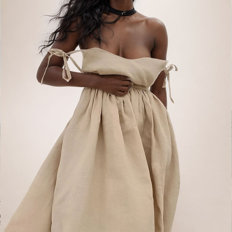 womens-midi-dress-in-woven-material-with-tie-straps-and-side-slit-2