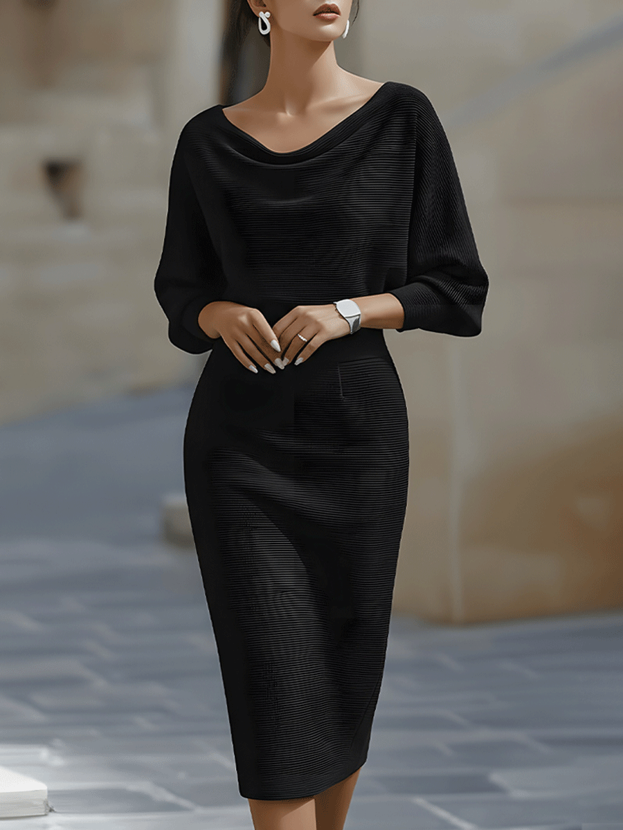 womens-ribbed-knit-midi-dress-with-cowl-neck-and-back-slit-2
