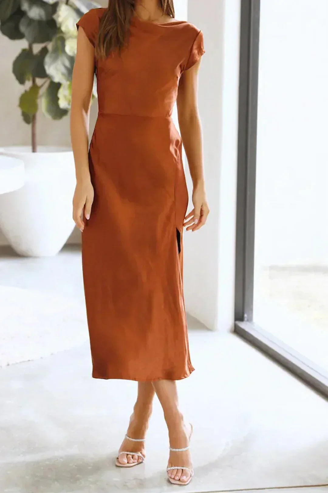 womens-satin-midi-dress-with-cap-sleeves-and-side-slit-2