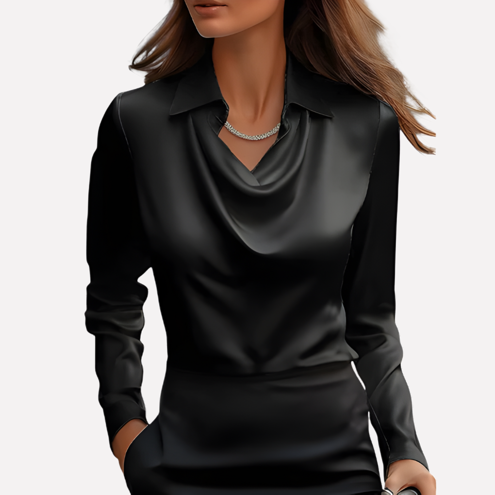 womens-satin-style-woven-blouse-with-draped-neckline-and-cuffs-2