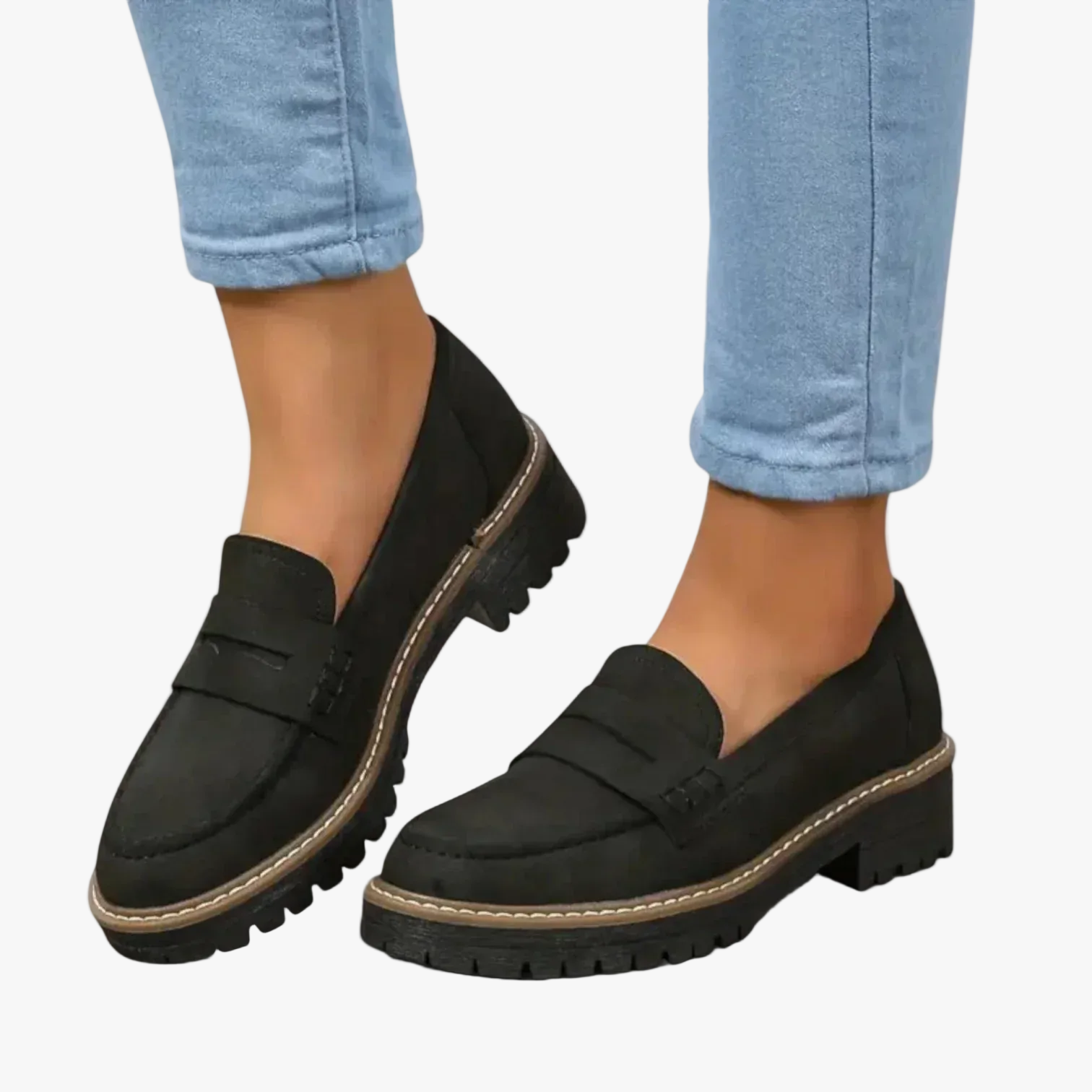 womens-slip-on-loafers-with-lug-sole-and-penny-strap-1