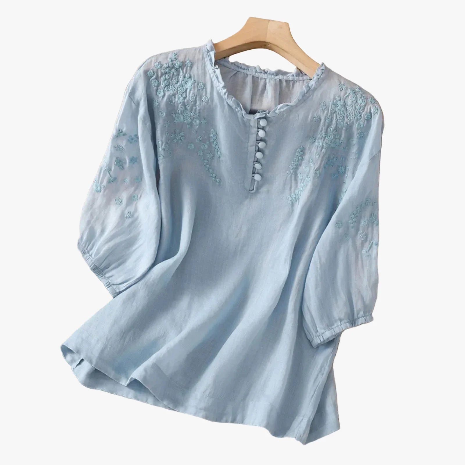 womens-woven-blouse-with-embroidered-yoke-and-split-neck-1