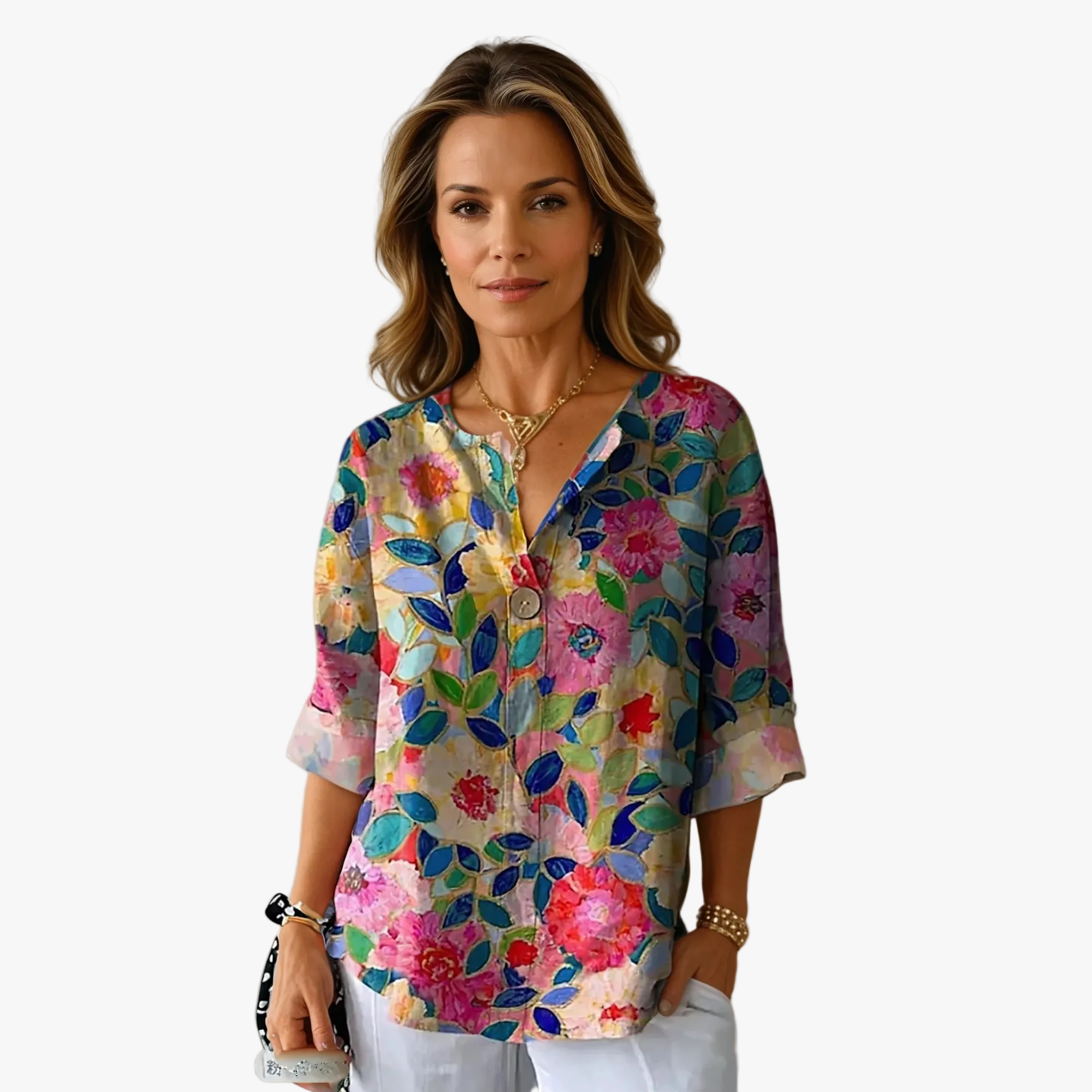 womens-woven-blouse-with-floral-print-and-split-neck-1