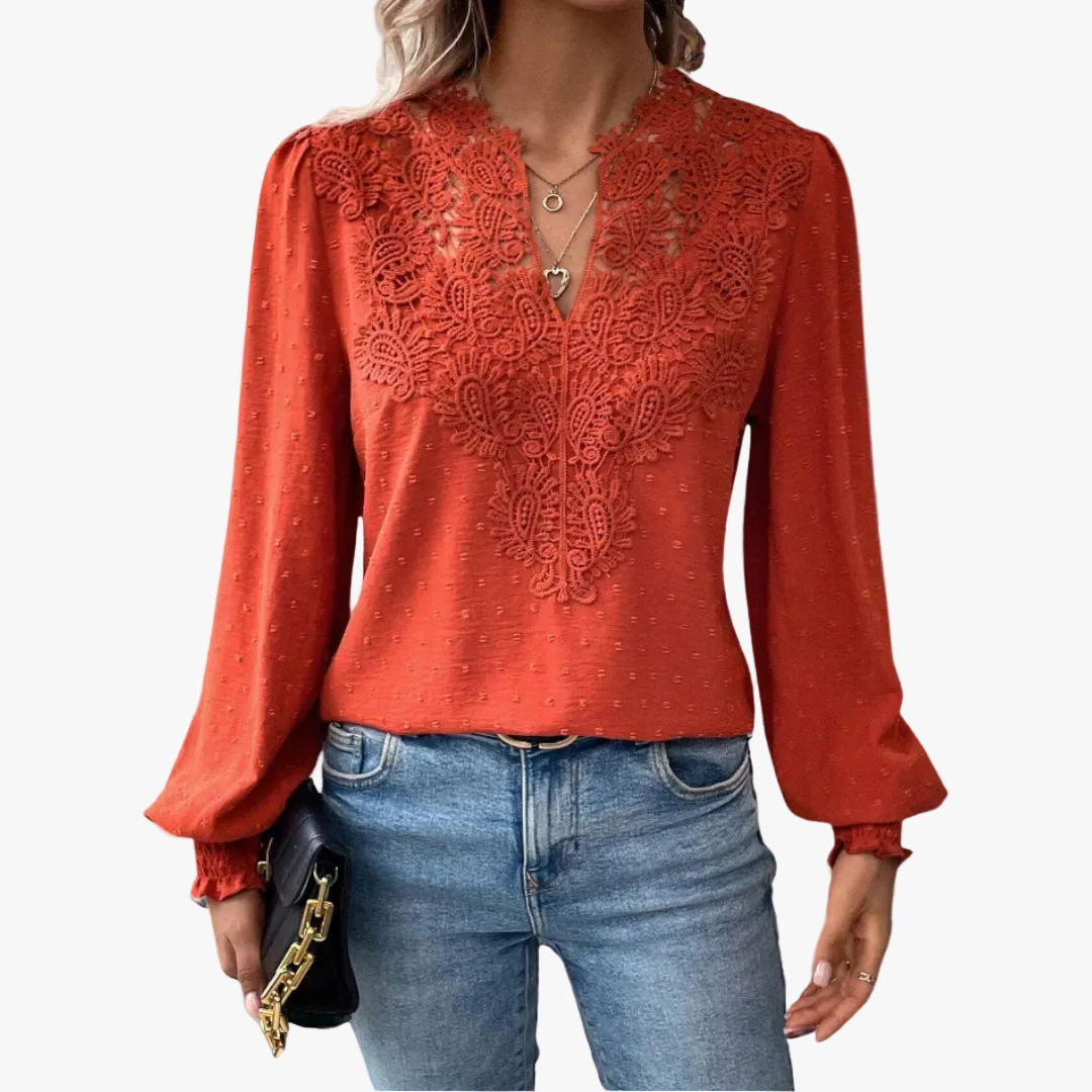 womens-woven-blouse-with-lace-yoke-and-split-neckline-1