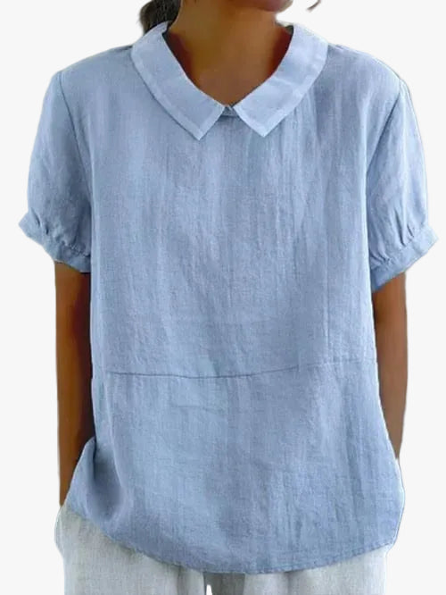 womens-woven-blouse-with-rounded-collar-and-paneled-seam-1