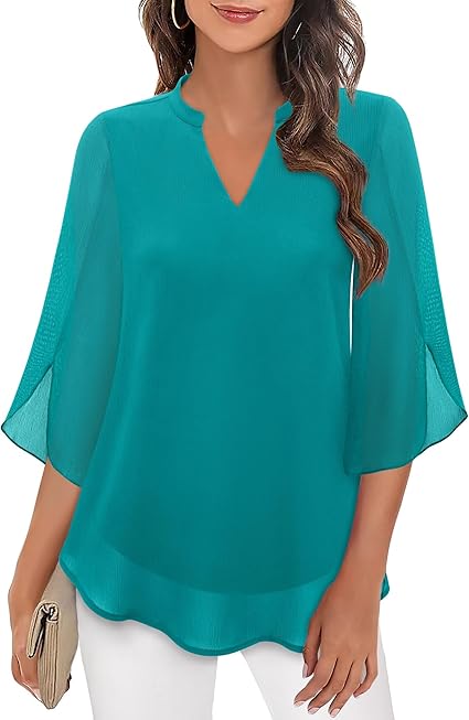 womens-woven-blouse-with-split-neck-and-slit-sleeves-4