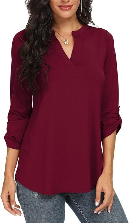 womens-woven-blouse-with-split-neck-and-slit-sleeves-8