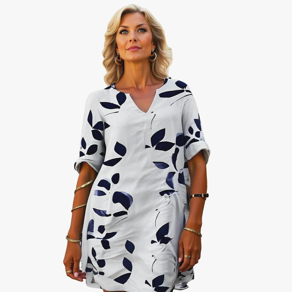 womens-woven-mini-dress-with-v-neck-and-leaf-print-1